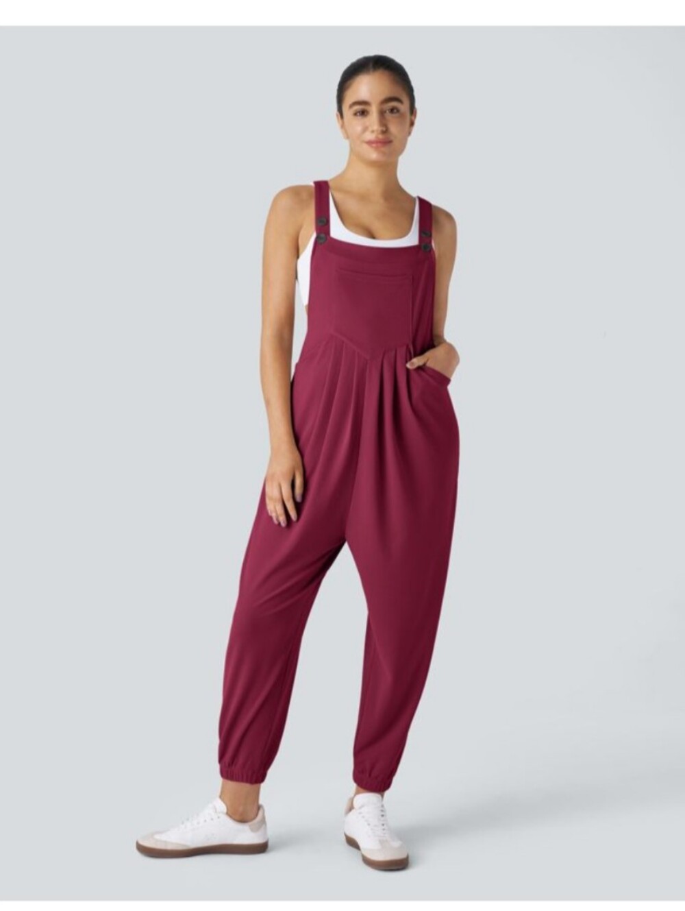 Halara Pockets Waffle Casual Jogger Overalls Size Small